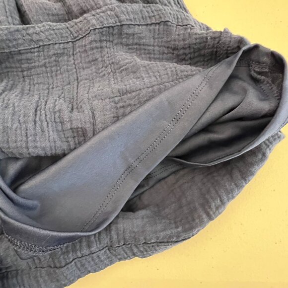 Knox Rose Womens Navy Blue Gauze V-Neck Romper Shorts Size L Puff Sleeve - Picture 12 of 16